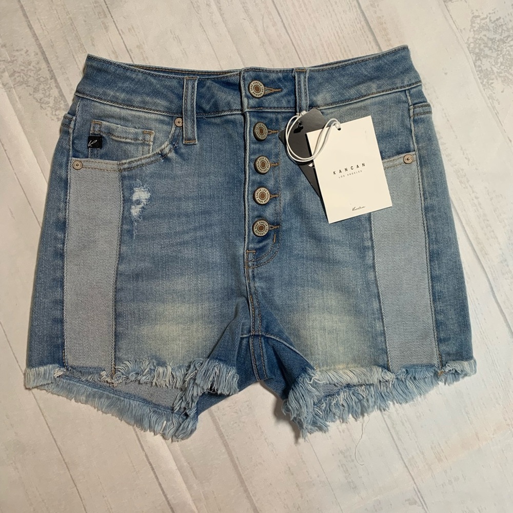 NWT KanCan High rise side panel short. Size 3/25. - Picture 1 of 10